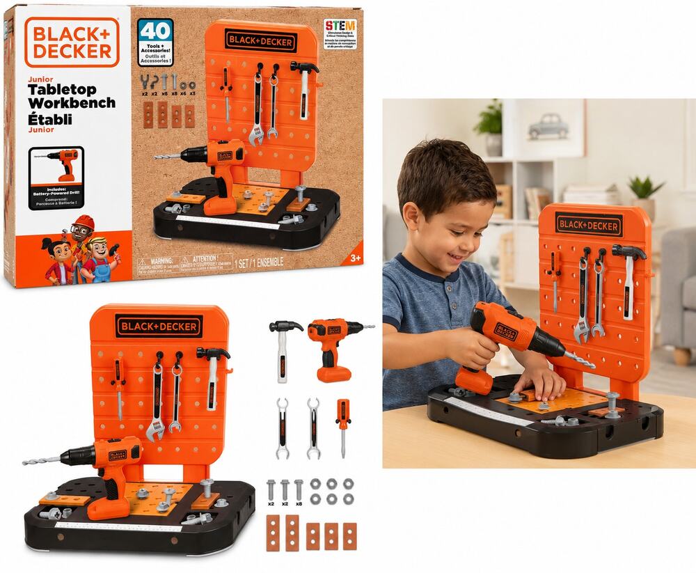 BLACK+DECKER Junior Tabletop Workbench Toy Set